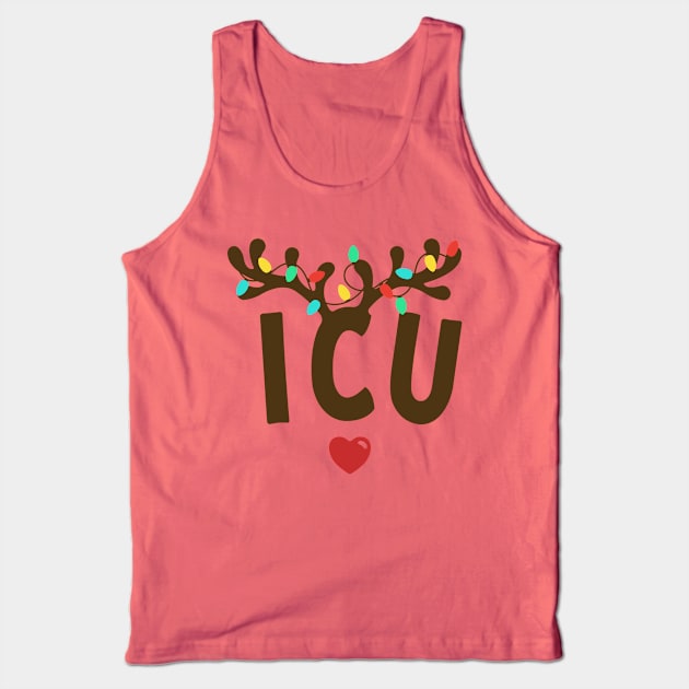 ICU Nurse Christmas Tank Top by JunThara